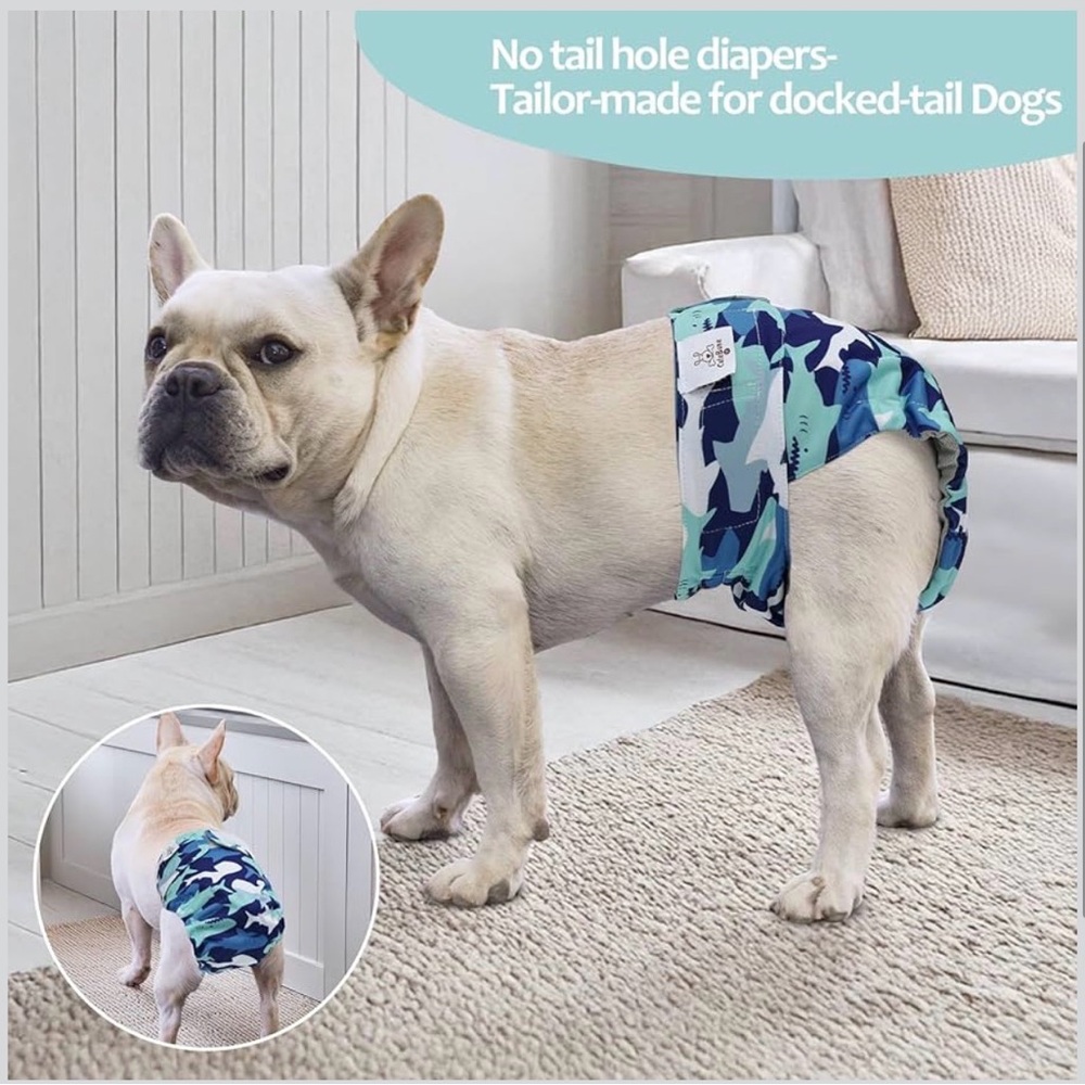 Blue shark Dog Diaper for Docked-Tail Dogs - cutebone :